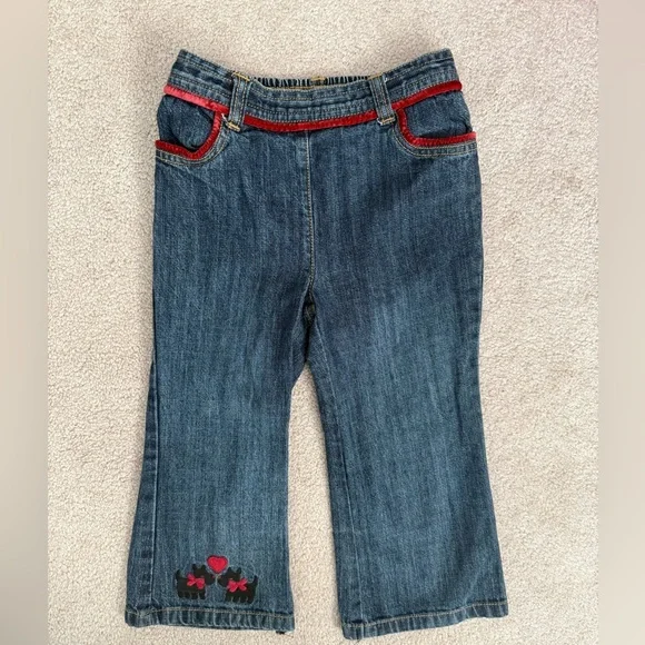 Gymboree Baby Girl Gymboree 2t jeans -2008 Scottie dog elastic back jeans - Picture 1 of 3